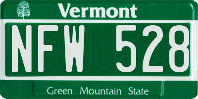 VT license plate NFW528