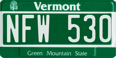 VT license plate NFW530
