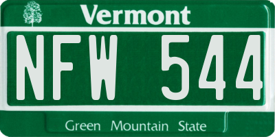 VT license plate NFW544