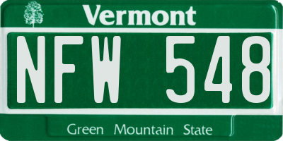 VT license plate NFW548