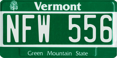 VT license plate NFW556