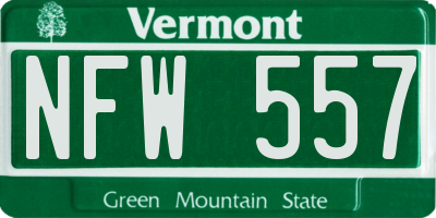 VT license plate NFW557