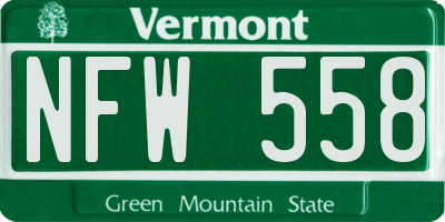 VT license plate NFW558