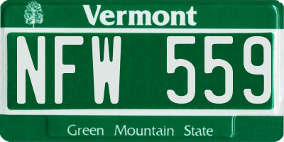 VT license plate NFW559