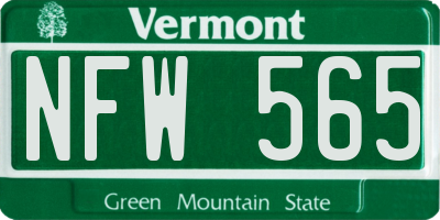 VT license plate NFW565