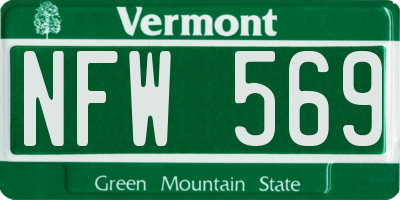 VT license plate NFW569