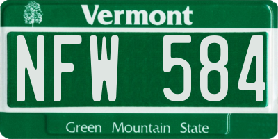 VT license plate NFW584