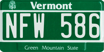 VT license plate NFW586