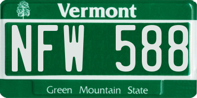 VT license plate NFW588