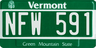 VT license plate NFW591