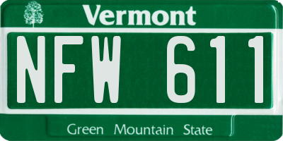 VT license plate NFW611