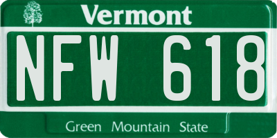 VT license plate NFW618