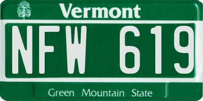VT license plate NFW619
