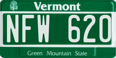VT license plate NFW620