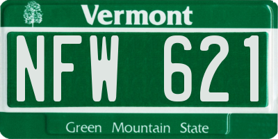 VT license plate NFW621
