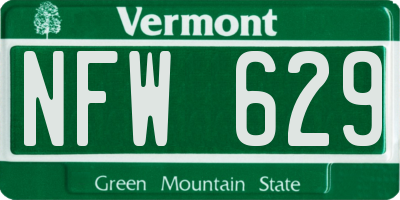 VT license plate NFW629