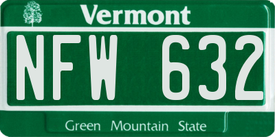 VT license plate NFW632