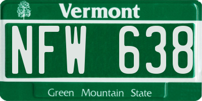 VT license plate NFW638