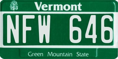 VT license plate NFW646