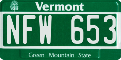 VT license plate NFW653