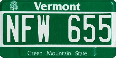 VT license plate NFW655