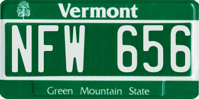 VT license plate NFW656
