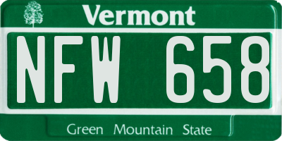 VT license plate NFW658