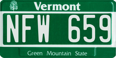 VT license plate NFW659