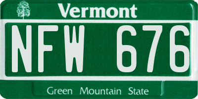 VT license plate NFW676