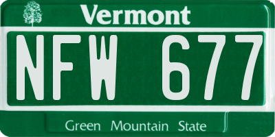 VT license plate NFW677
