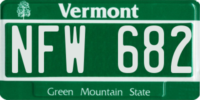 VT license plate NFW682