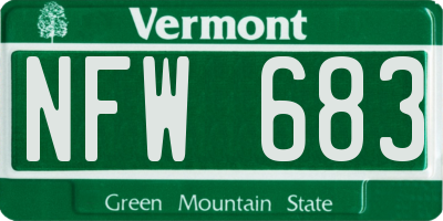 VT license plate NFW683