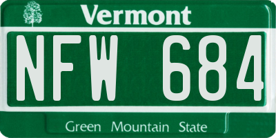 VT license plate NFW684