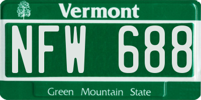 VT license plate NFW688