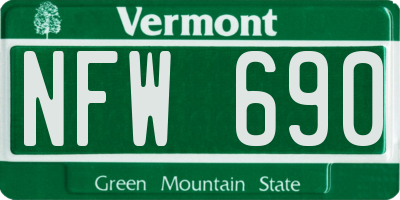VT license plate NFW690