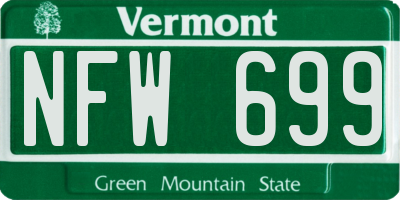VT license plate NFW699