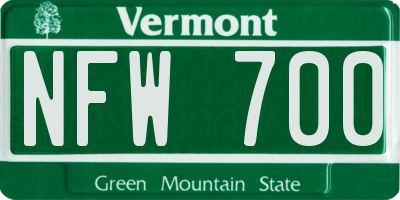 VT license plate NFW700