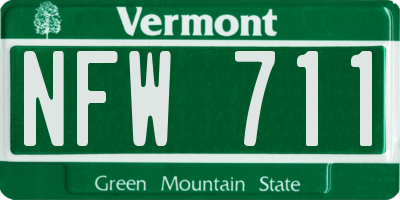 VT license plate NFW711