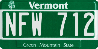 VT license plate NFW712