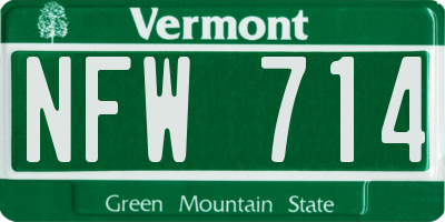 VT license plate NFW714