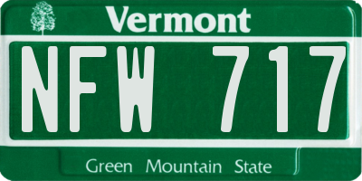 VT license plate NFW717