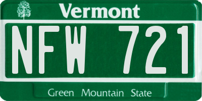 VT license plate NFW721
