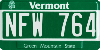 VT license plate NFW764