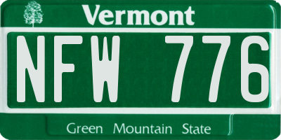 VT license plate NFW776