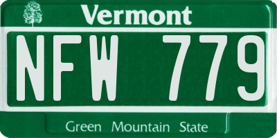 VT license plate NFW779
