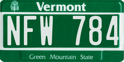 VT license plate NFW784