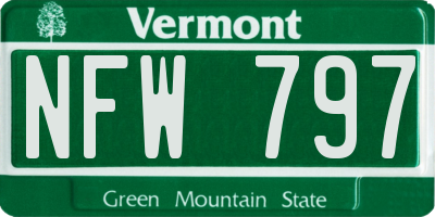 VT license plate NFW797