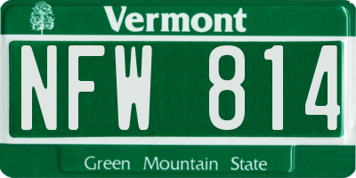 VT license plate NFW814