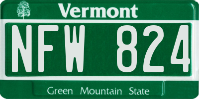 VT license plate NFW824