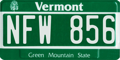VT license plate NFW856